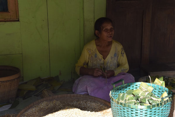 Thuiswerkende vrouw, omgeving Borobudur, Java, Indonesie (2019)