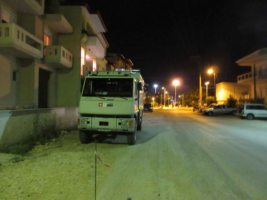In Igoumenitsa, Griechenland, heisse Nacht mit 32 Grad
