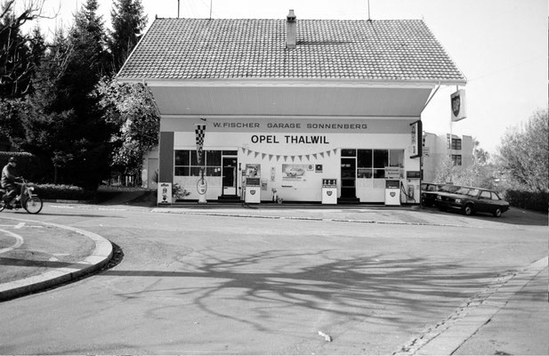29. Oktober 1978; Garage Fischer, Sonnenbergstrsse, Kreuzung mit Bergstrasse / Brunnenstrasse