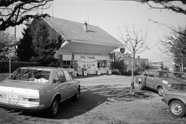 29. Oktober 1978: Garage Fischer, Sonnenbergstrsse, Kreuzung mit Bergstrasse / Brunnenstrasse