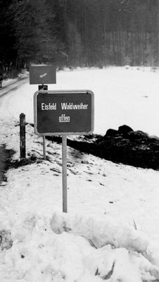 Januar 1980; Eisfeld Waldweiher
