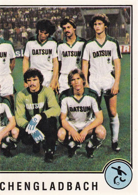 Bild 211 rechte Teamhälfte Borussia Mönchengladbach (Schäffer, Fleer, Veh, Sude, Rahn)