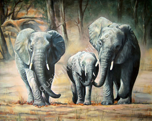 Elefanten in Acryl gemalt