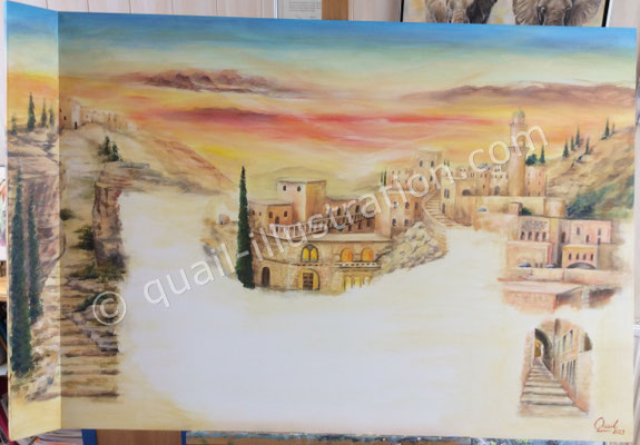 Krippen Hintergrund Acryl
