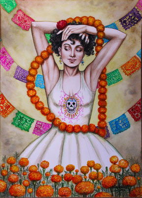 "Día de muertos I", Aquarell, 40cm x 29cm