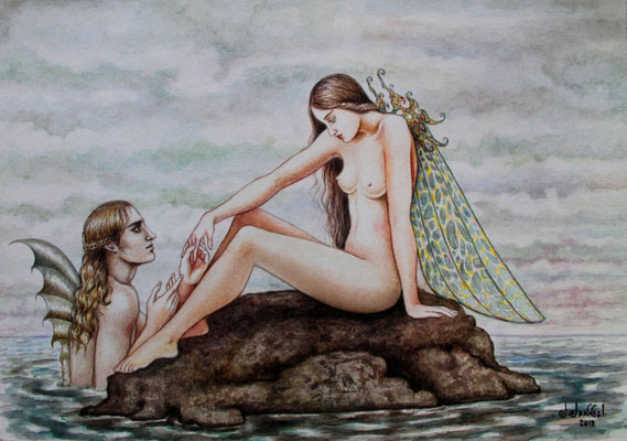 "Encuentro", Aquarell, 21cm x 29.5cm