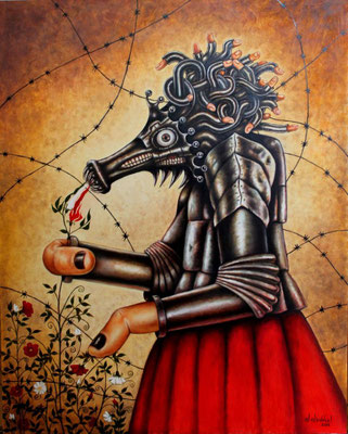 "El monstruo del apetito sin fin" Öl auf MDF Platte" 50cm x 40cm 