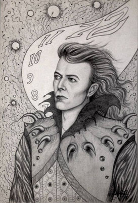 "Constelación Bowie", Bleitstiftzeichnung auf Papier, 36cm x 28cm