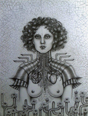 "Naturaleza  híbrida" ( Hybride Natur), graphite drawing on paper, 28 cm x 36 cm, 2006