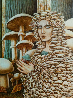 "Reina Fungi" (Schönheit der Natur) Öl auf Malkarton, 40cm x 30cm 