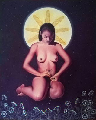 "Luna de maíz", Öl auf Baumwolle, 100cm x 80cm