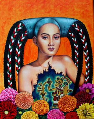"La voz dentro de mí", Öl auf Baumwolle, 50cm x 40cm