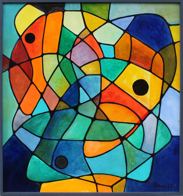 Butzeschiibe / 81 x 87 cm / Acryl a. Karton / 2022