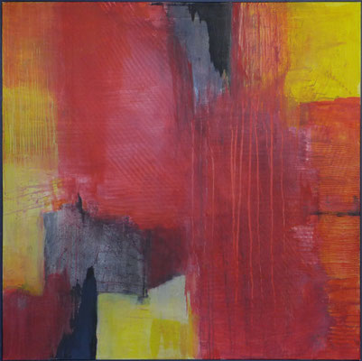 Rote Umarmung / Acryl  auf Textil / 120 x 120cm / 2019