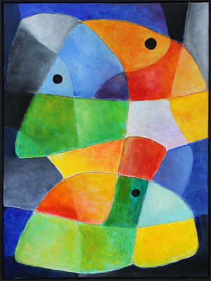 Weder Fisch noch Vogel / 61 x 81 cm / Acryl a. Textil / 2022