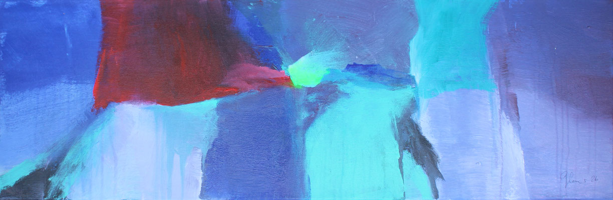 Leuchtfisch / 30 x 90 cm / Acryl auf Leinwand / 2026