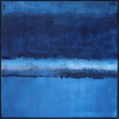 Blaue Kraft / 120 x 120cm / Mischtechik / 2021