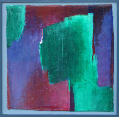 Hängendes Grün / 71 x 71 cm/ Acryl a. Gips / Filz / 2020