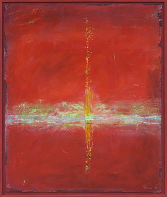 Geknister / Acryl auf Gips, Filz / 81 x 97cm / 2015