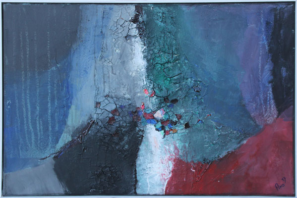 Ohne Titel / 40 x 60 cm / Acryl, Marmormehl auf Leinwand / 2025