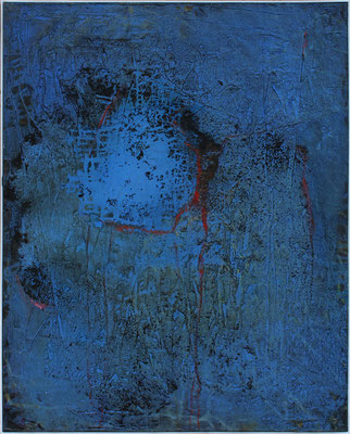 Blau / 80 x 100 cm / Mischtechnik auf Sumpfkalk, Marmormehl, Leinen / 2023