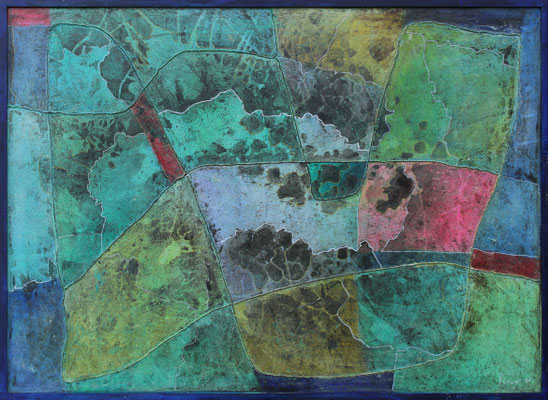 Froschteich / 80 x 110 cm / Mischtechnik a. Karton / 2022