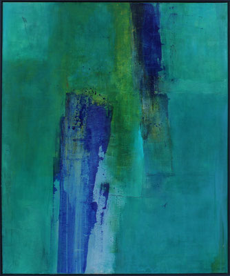 Blaue Ansage / 100 x 120cm / Mischtechnik / 2021