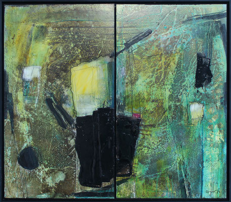 Wild Horses II / 72 x81 cm / Mischtechnik auf Kunststoff, Holz / 2023 (Privatbesitz)
