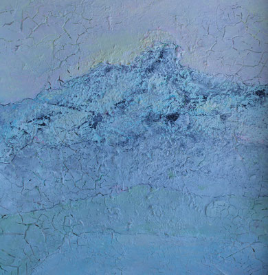 Winter / 52 x 52 cm / Mischtechnik, Marmormehl auf Pavatex / 2023 (Privatbesitz)