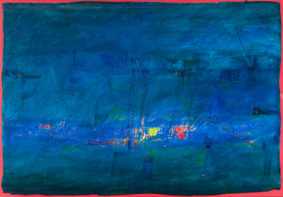 Farbige Schatten / Acryl auf Gips, Filz / 70 x 100cm / 2016