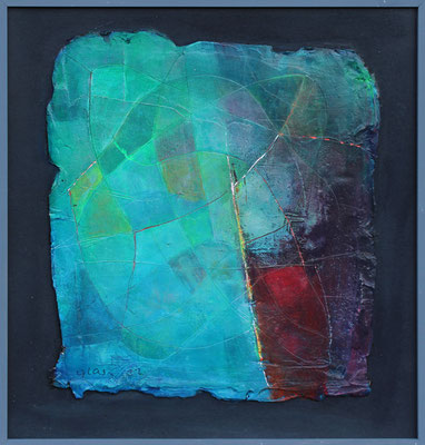 Seilsprung / 63 x 66 cm / Acryl a. Gips / Filz / 2022
