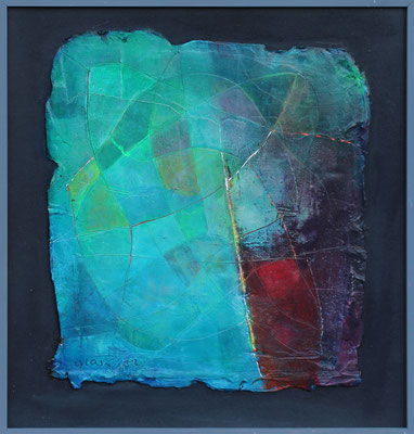 Seilsprung / 63 x 66 cm / Acryl a. Gips / Filz / 2022