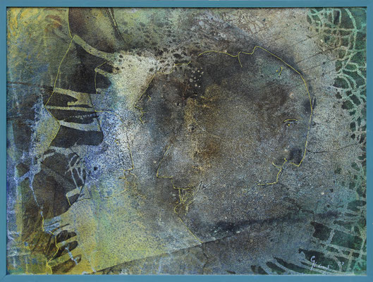 Köpfe 6 / 61 x 81 cm / Mischtechnik a. Papier / 2022