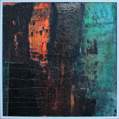 Verbrannte Eiche / 81 x 81 cm / Mischtechnik auf Leinen / 2023 (Privatbesitz)