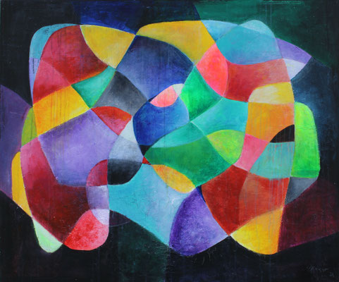 Freudentränen / 100 x 120 cm / Mischtechnik auf Marmormehl / Leinen / 2024