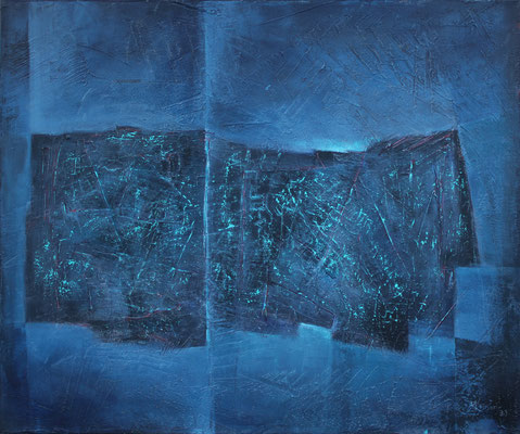 Meteorit / 100 x 120 cm / Mischtechnik auf Leinwand / 2023
