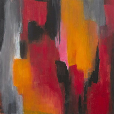 Hall IV / 100 x 100 cm / Acryl a. Textil / 2022 (Privatbesitz)
