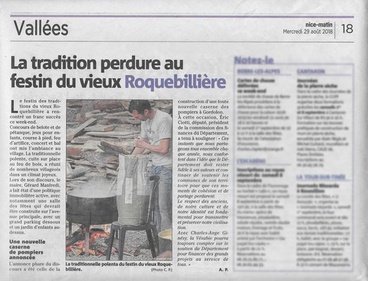 Photo pour le Nice-Matin - Festin de Roquebillière