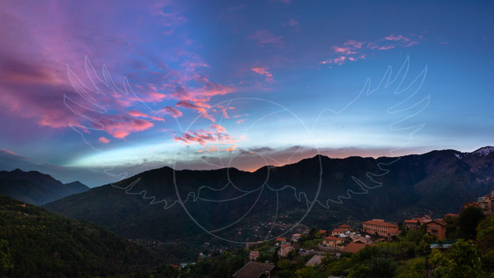 Depuis Belvédère au coucher de Soleil