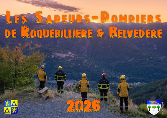 Photo de couverture et mise en page intégrale du calendrier des pompiers 2026