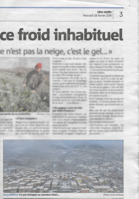 Photo avec le drone pour le Nice-Matin - Roquebillière sous la neige