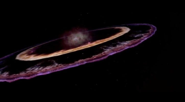 der Klingonenmond Praxis explodiert. Innerhalb von 50 Jahren wird Kronos nun unbewohnbar sei