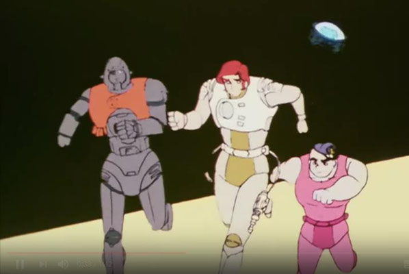 Captain Future, Graig, Otto und Dr. Simon Wright, das lebende Gehirn in Action