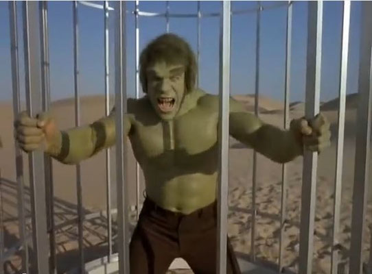 die Maskenarbeit war famos: zwei mal pro Folge verwandelte sich Banner in den Hulk