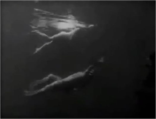 die berühmte Schwimmszene, die von Steven Spielberg für "Der weiße Hai" fast eins zu eins übernommen wurde
