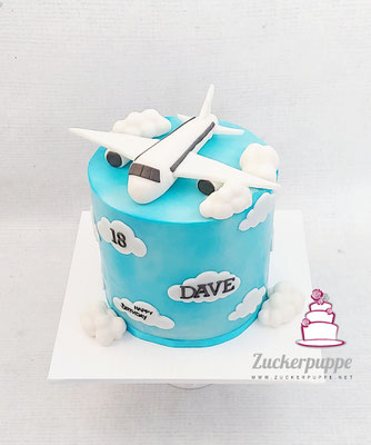 Flugzeugtorte zum 18. Geburtstag von Dave