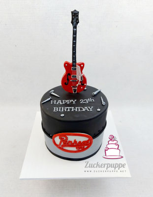 Gretschgitarre und Harley Panhead Logo zum 23. Geburtstag von Thomas