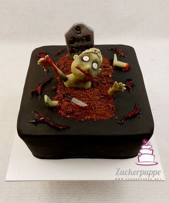 Gruselige Zombietorte zum 9. Geburtstag von Dylan