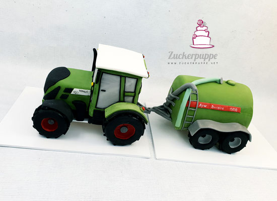 Fendt 720 Traktor mit Güllefass Agrar Swissline 15000 zum 30. Geburtstag von Andreas