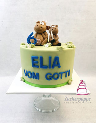 Gotti und Elia als Kühe (seine Lieblingstiere) zum 6. Geburstag von Elia